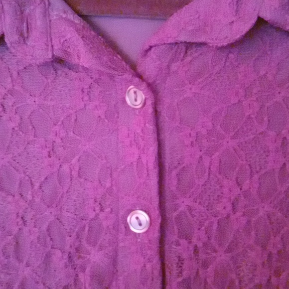 Laura Scott Lace Blouse, Burgundy, Size XL, Pre-owned - Picture 6 of 10